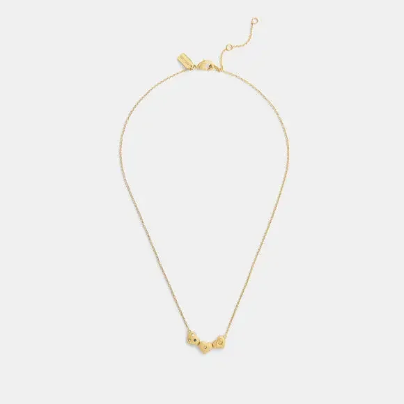 NWT Coach Gold Triple Heart Cluster Pendant Necklace - Picture 4 of 4